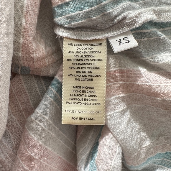Anthropologie | Cloth & Stone Liya Pastel Striped Tie Front top size XS - Picture 10 of 12